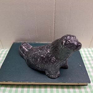 Vintage Carved Soapstone Seal Nuvuk Made In Canada